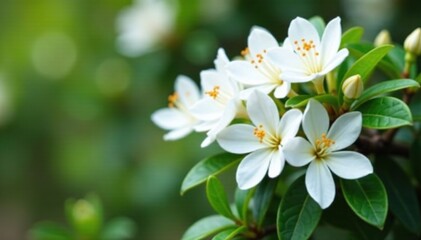 Fototapeta premium White azalea flowers blooming on a dense thorny shrub, flowering plants, plants
