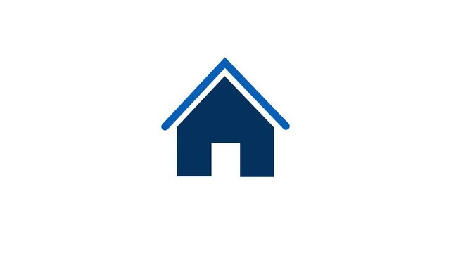 house icon animation.Home icon animation, outline isolated on background