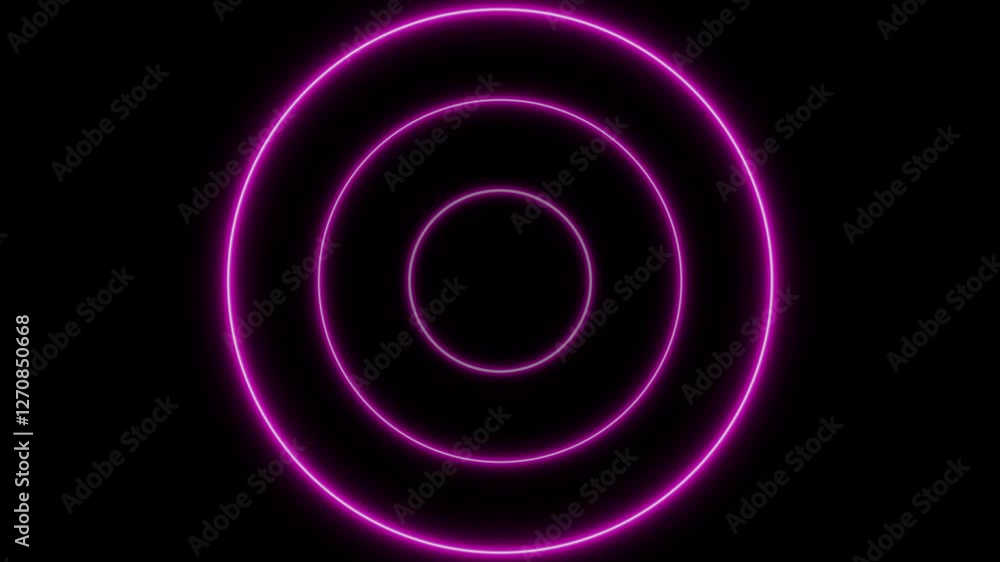 Aufkleber glowing neon radio waves signal icon animation. noise frequency signal animation background.