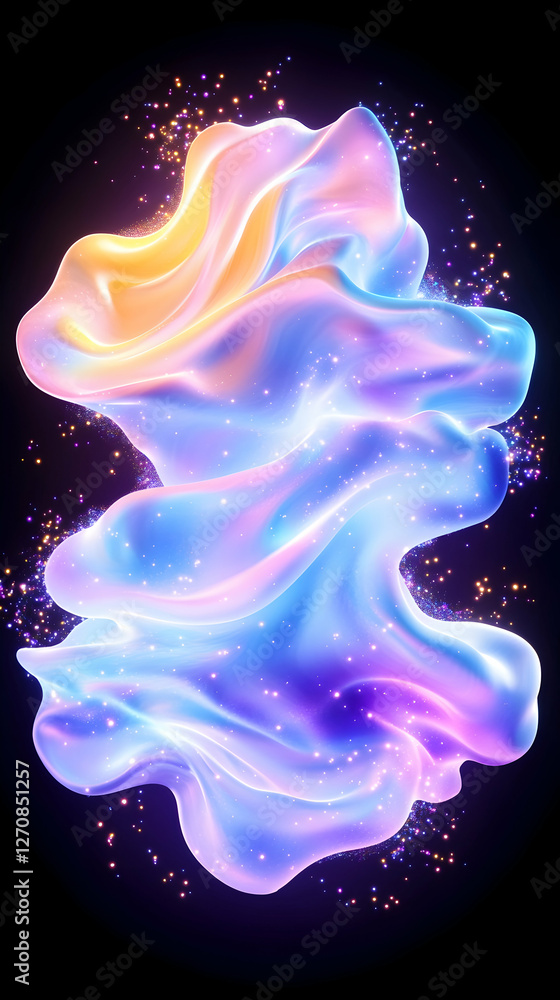 Aufkleber abstract 3d figure on black background. visual concept for digital or print usage