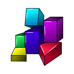 abstract colorful cube vector design