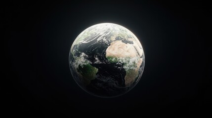 Fototapeta premium Earth, space, globe, continents, clouds, darkness, background, environmental