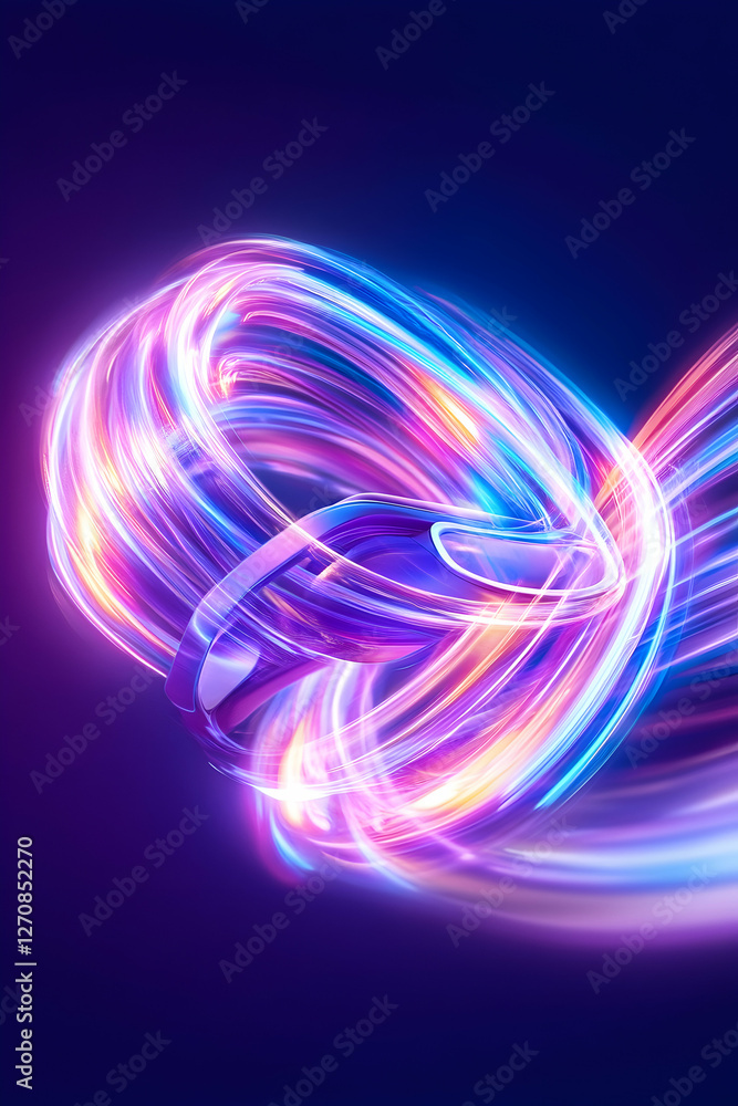 Aufkleber abstract light trails colorful luminous patterns for design, motion graphics use