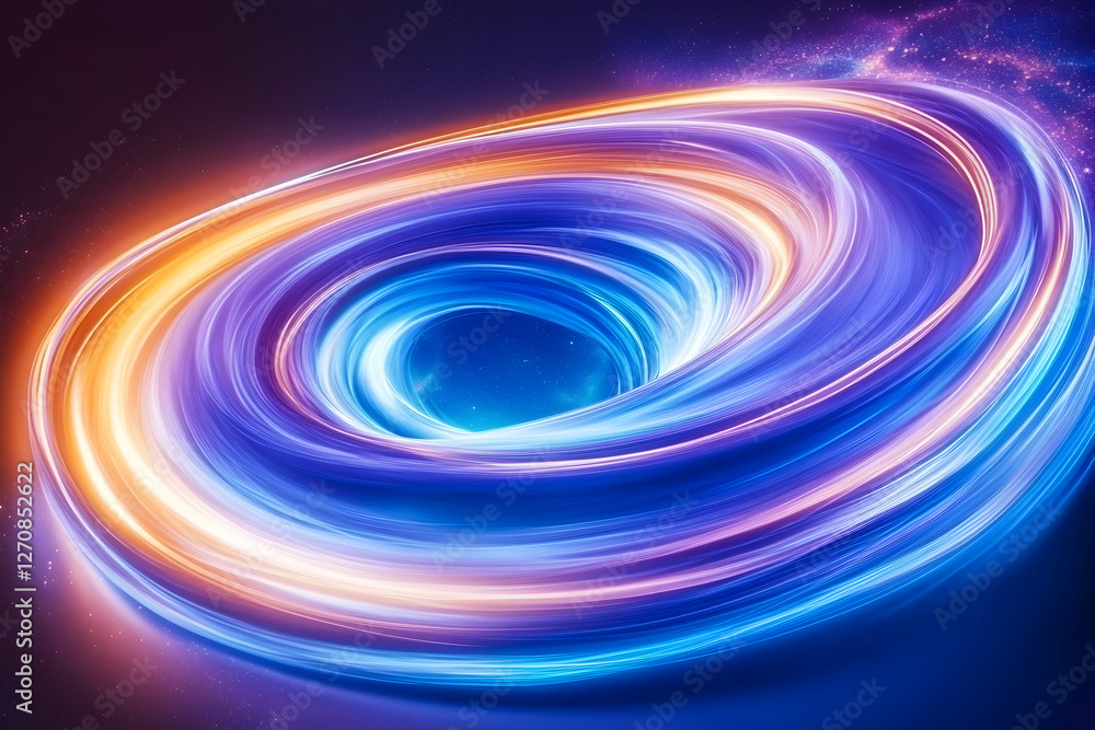Poster abstract swirling vortex of light and color in space for use as a background