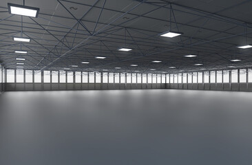Empty factory or warehouse space for rent