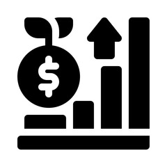 Investment growth glyph icon