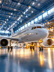 Airplane stands in a hanger waiting for maintenance, ready for next adventure
