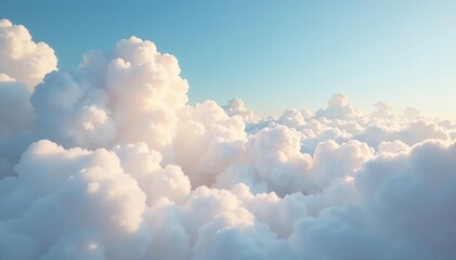 Softly billowing clouds cradle a plush cushion, comfort, gentle, sky