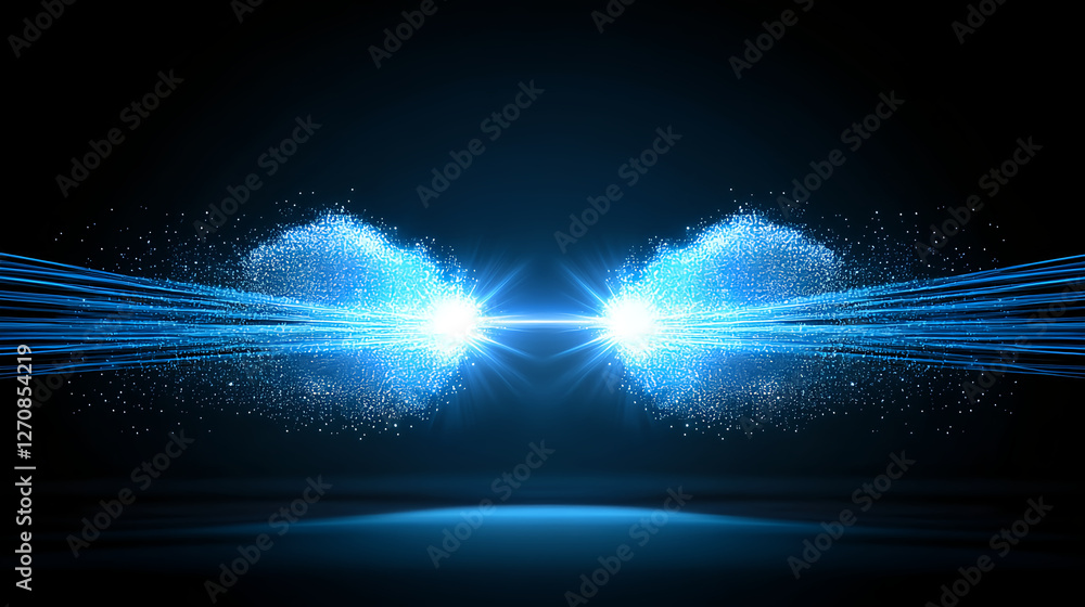 Poster dynamic light interaction abstract visuals digital art dark background close-up energy concept for m