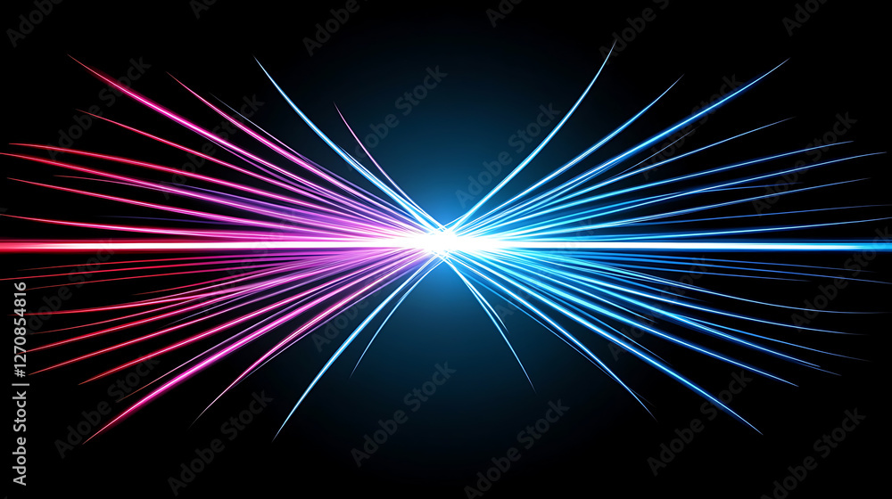 Aufkleber vibrant energy beams converging in abstract graphic design with symmetrical visual pattern