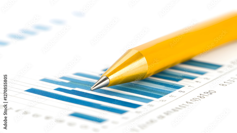 Poster analyzing business performance office environment infographic data close-up view statistical insight