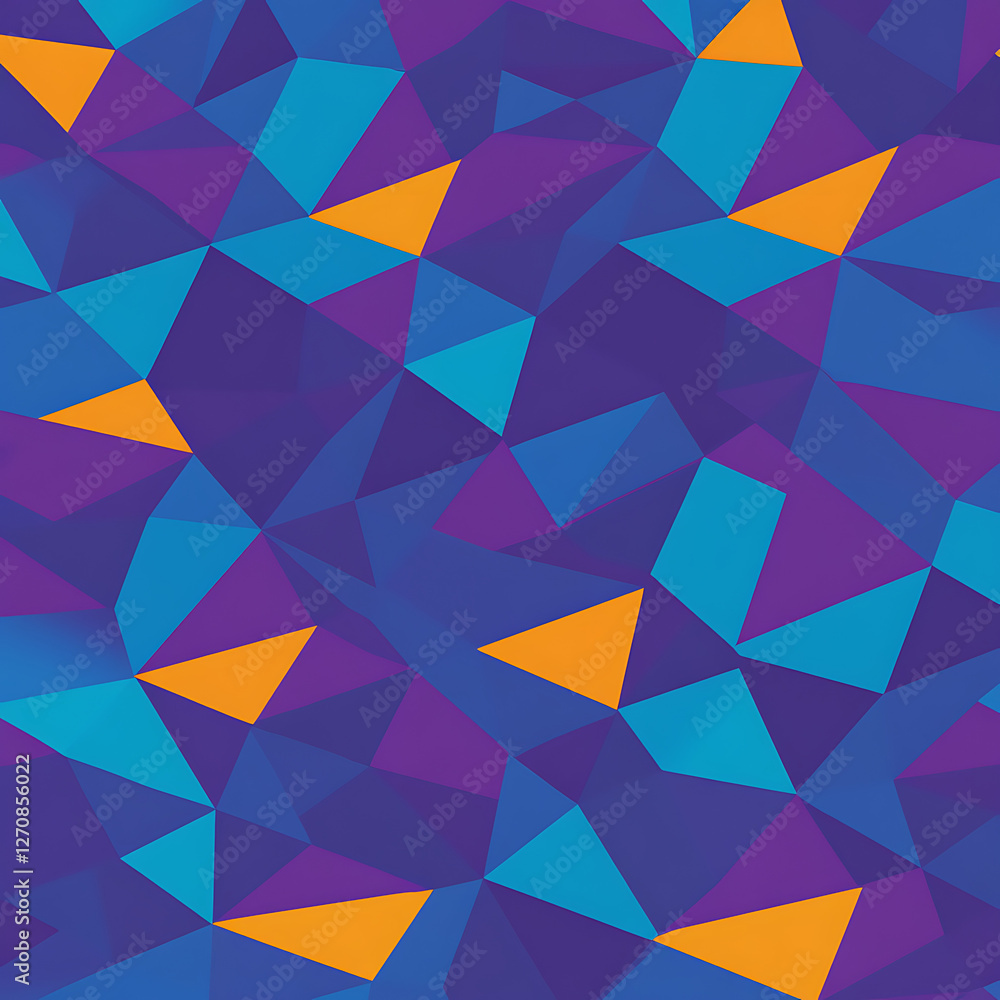 Aufkleber vibrant polygonal mosaic of geometric triangles with a rich palette of colors and dynamic compositio