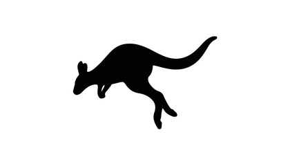 Silhouette of jumping kangaroo