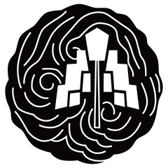 家紋です。雲丸に御幣です。