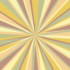 Pop art radial colorful comics book magazine cover. Striped color digital background. Cartoon funny retro pattern strip mock up. Vector halftone illustration. Sunburst, starburst shape.