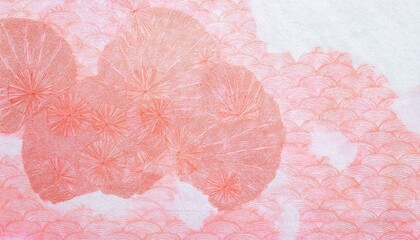 Fototapeta premium 優美な和風イメージの背景素材（春、ピンクと白）