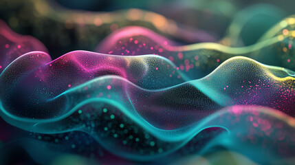 Colorful abstract waves with a floral and silky texture