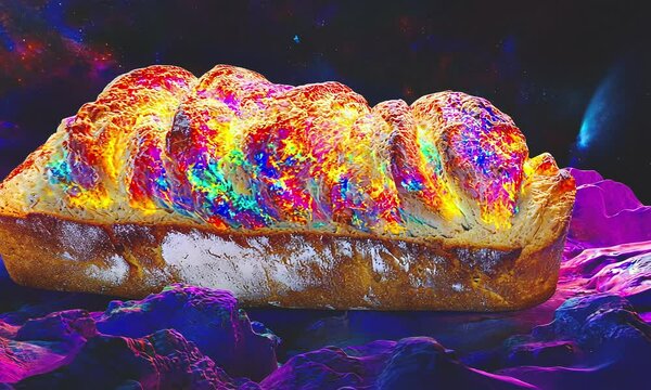Galaxy bread, cosmic food vibes.