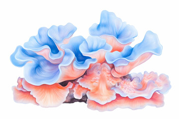 Fototapeta premium Colorful oyster mushroom cluster, isolated, decorative, for culinary or educational use