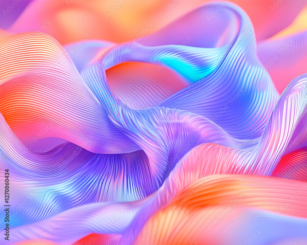 Poster colorful waves create vibrant visual effect for backdrop or abstract design element