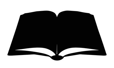 Open Quran black and white silhouette