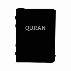 Quran silhouette isolated on white background