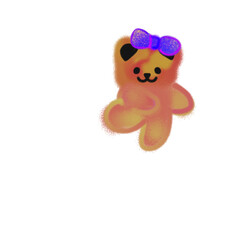 Adorable Bear with Purple Bow