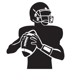 American Football Quarterback Silhouette Vector Ready for Action