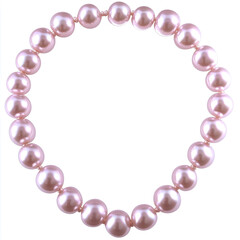 Pink pearl necklaces round bead jewelry classic elegant fashion on transparent background