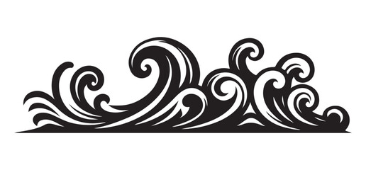 Elegant Wave Silhouette Vector Illustration for Water Related Designs