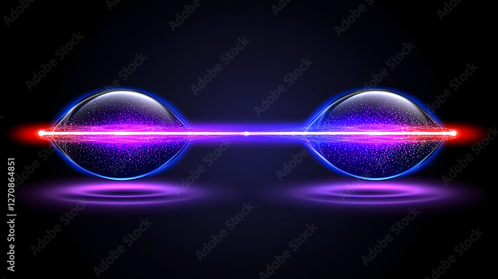Poster dynamic energy wave interaction abstract space digital art futuristic environment close-up view quan