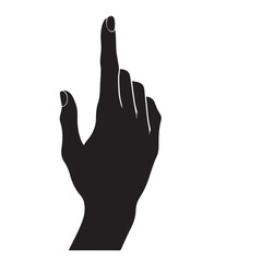 Index Finger Pointing Up Illustration Silhouette for Guidance and Selection