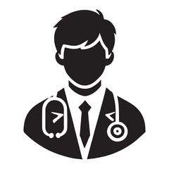 Reliable Doctor Profile Illustration Silhouette for Medical and Health Services