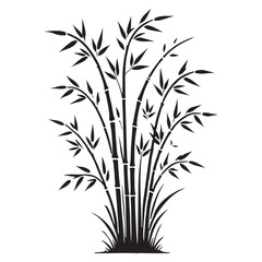 Elegant Bamboo Plant Illustration Silhouette for Asian and Nature Designs