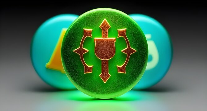 golden egg in a green sphere Icon