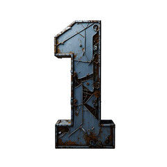 old metal font number 1