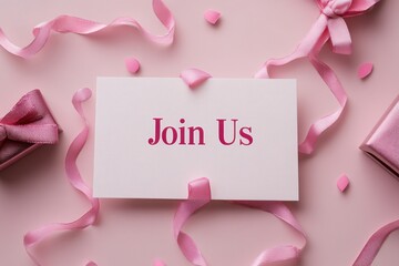 Job listings creatively shown on a gift card design. Featuring elegant "Join Us" text and corporate branding