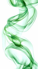 Green smoke swirls upward against a white background for a health product advert