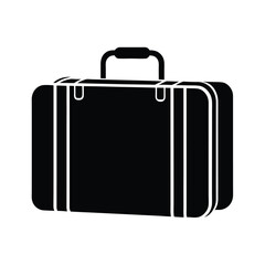 black suitcase isolated on white