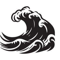Strong ocean wave vector illustration nature graphic design concept
