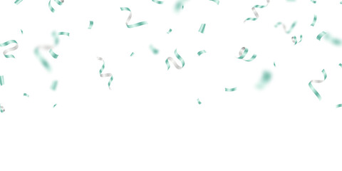 Celebration background with confetti vector beautiful green