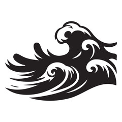 Simple Silhouette Sea Wave Vector Design for Modern Projects