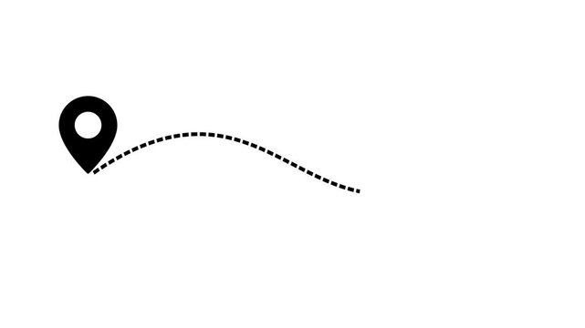 Tow location pins icon travel concept animation, location mark pointer.