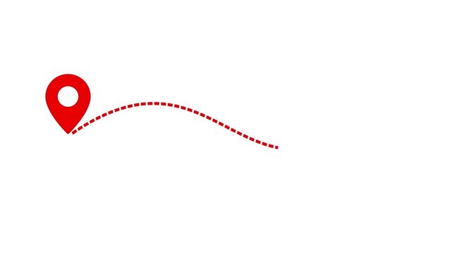 Tow location pins icon travel concept animation, location mark pointer.