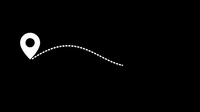 Tow location pins icon travel concept animation, location mark pointer.