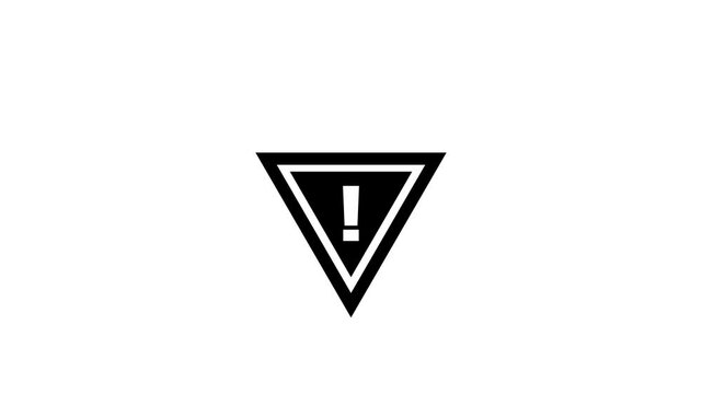 Triangle warning sign exclamation mark animated danger warning sign animated footage template, warning sign logo icon animated footage element