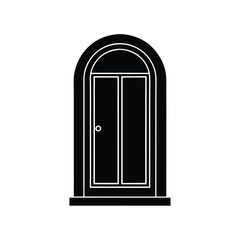 black and white door