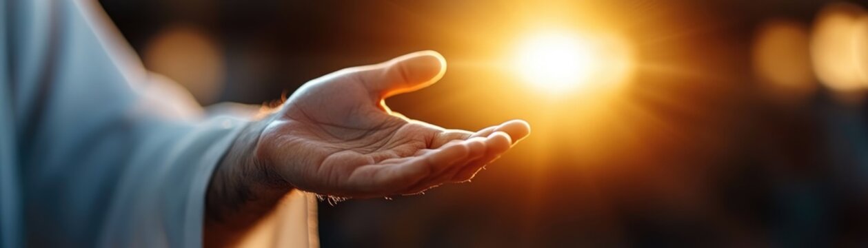 A spiritual encounter jesus offers hope outdoors photography sunrise close-up faith and inspiration