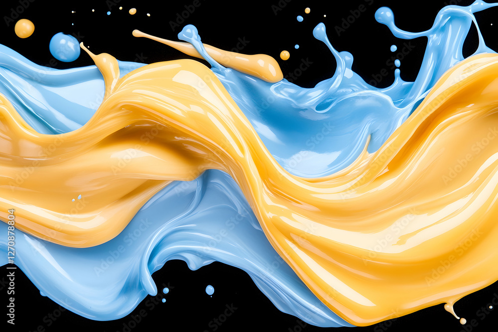 Poster paint flows and mixes to give a cool dynamic background for art or product ads
