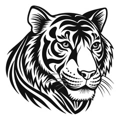 Tiger side face Vector Illustration 